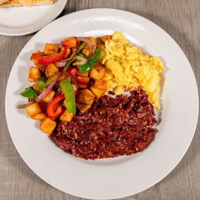 Corned Beef Hash & Eggs.