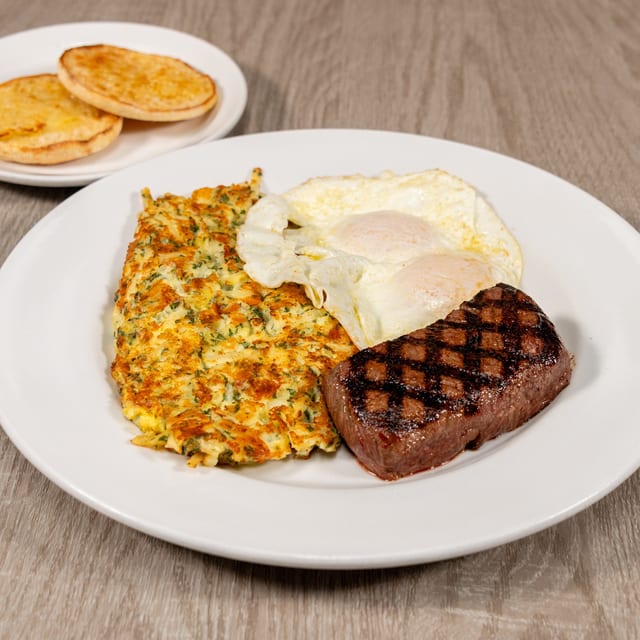 Angus Rib-eye Steak & Eggs.